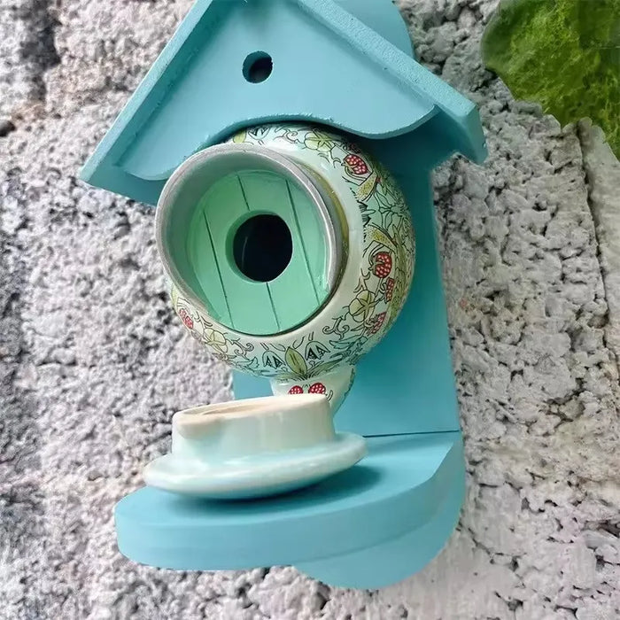 Hanging Ceramic Bird Feeder Outdoor Garden Decoration for Feeding Small Birds