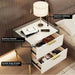 Modern white bedside table with drawers and storage for bedroom decor