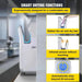 Silver automatic high-speed jet hand dryer with double-sided blade for washroom use