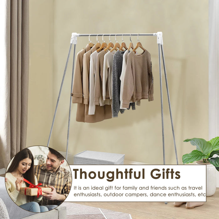 Stainless steel retractable clothes drying rack for home, dorm, or outdoor use