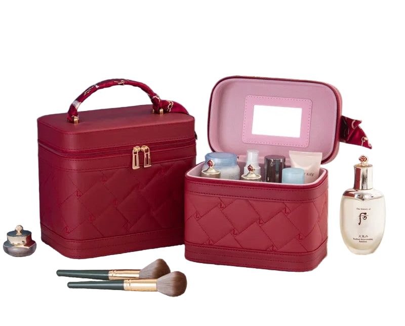 Premium Rhombus Makeup Storage Box Portable Cosmetic Bag with Mirror, Travel-Friendly