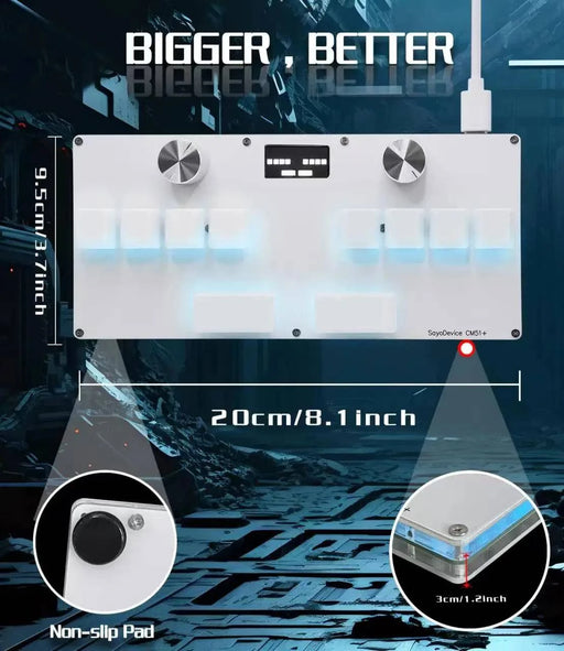 Mini keyboard with integrated IPS display and programmable knob