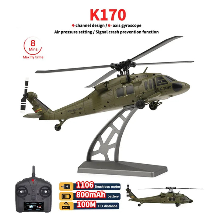 4-Channel RC Helicopter with Altitude Hold, Optical Flow & 6-Axis Gyroscope Beginner to Expert Use