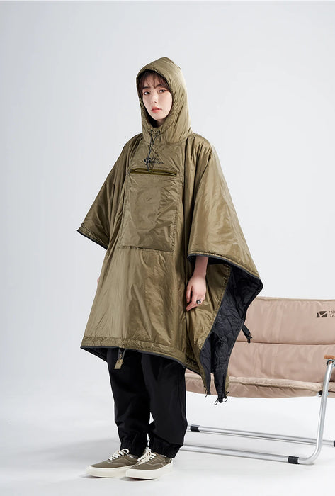 Camping Cape Sleeping Bag in Green, Lightweight Cold Weather Blanket