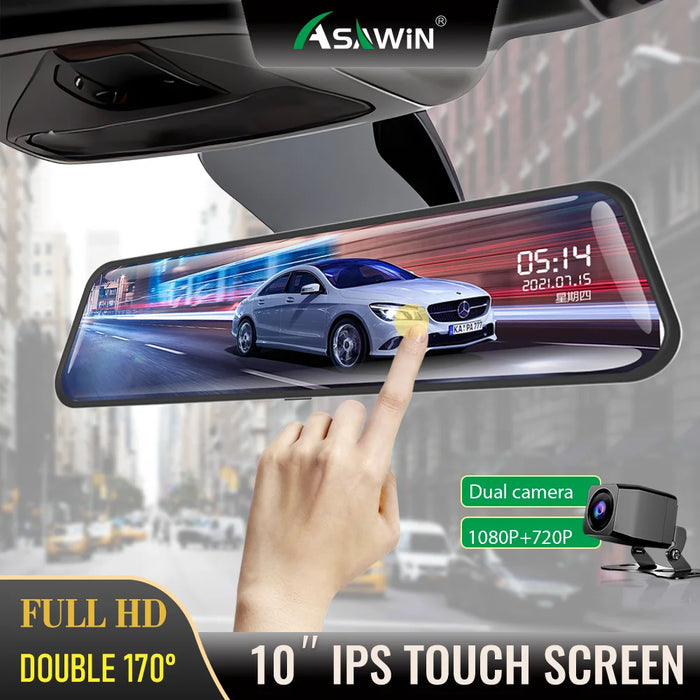 10" Touchscreen 1080p Dash Cam with Front & Rear Recording
