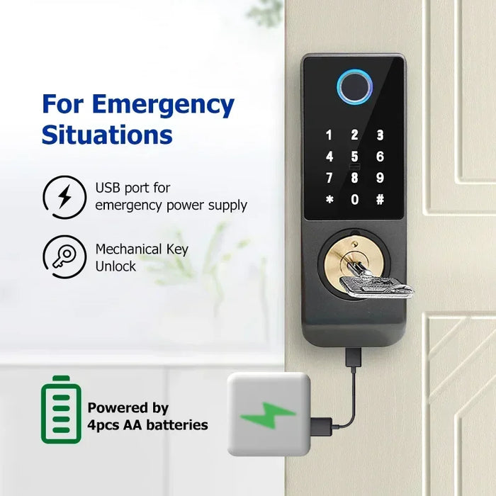 Outdoor Keyless Fingerprint Lock – Waterproof, Remote Access, App & Passcode Unlock A-3
