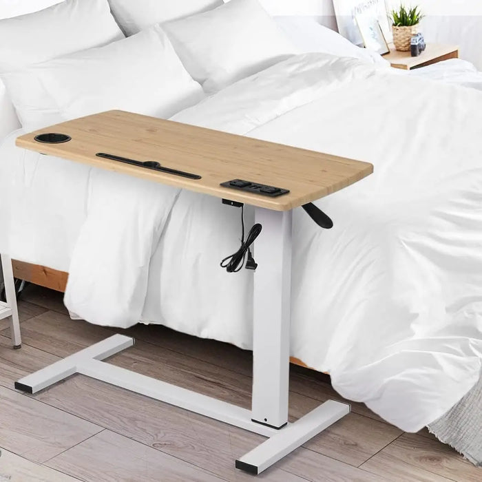 Portable Gas Lift Standing Desk Height Adjustable 65–93cm with USB Charging & Power Points