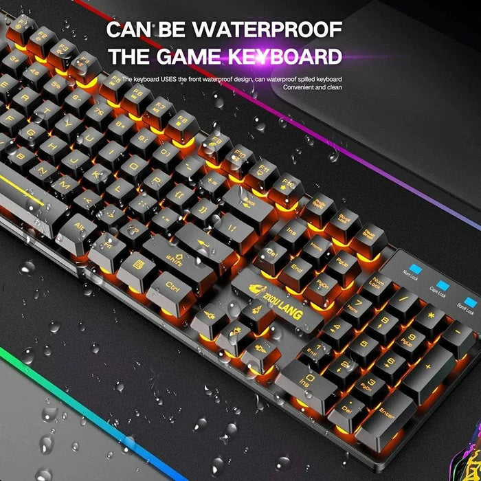 Black RGB Mechanical Gaming Keyboard and Mouse Set for PC and Laptop