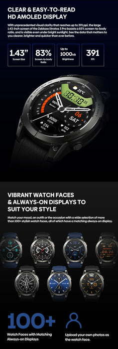 The Ember Black GPS Smartwatch being worn while swimming in a pool