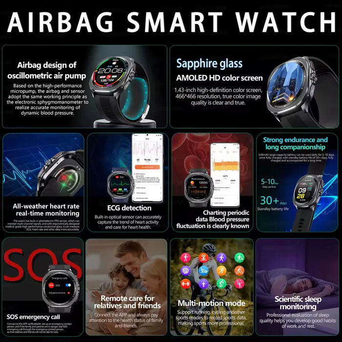 1.43" AMOLED Fitness Smartwatch with ECG and Body Metrics