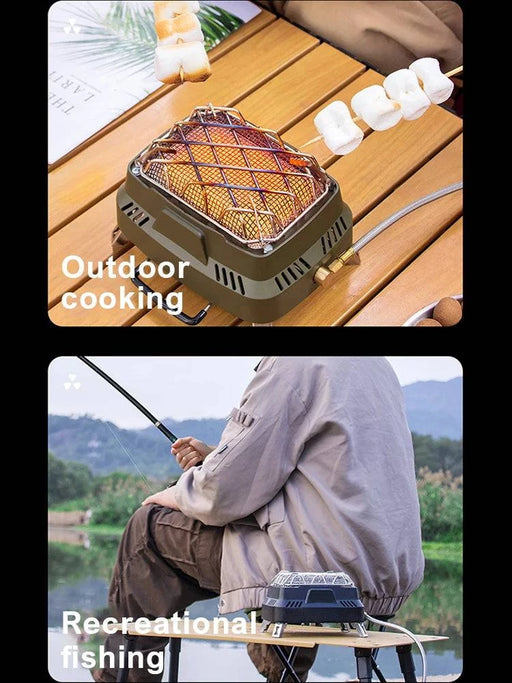 
Portable Mini Outdoor Infrared Heating Stove in Green for Camping and Cooking