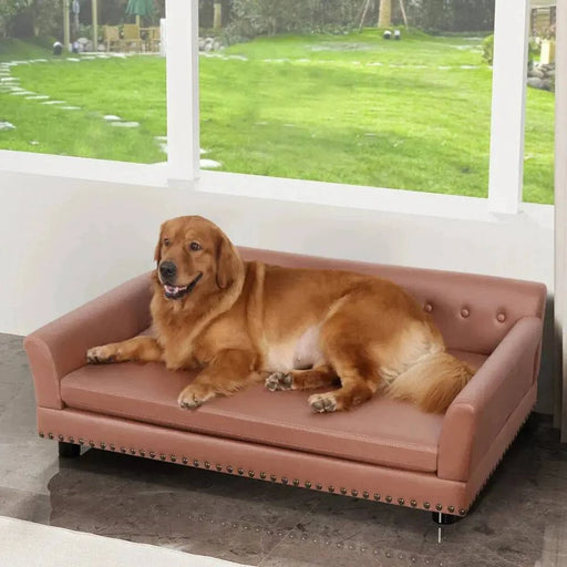 X-Large Waterproof Luxury Elevated Pet Sofa Bed - Wear-Resistant Snuggle Lounge Chair for Big Dogs and Cats