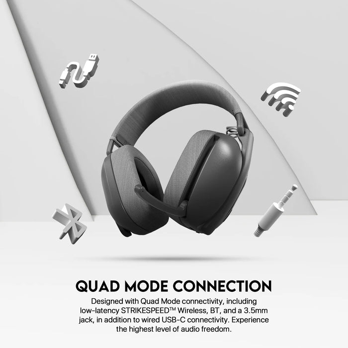 Gray Wireless Gaming Headset with Mic and 7.1 Surround