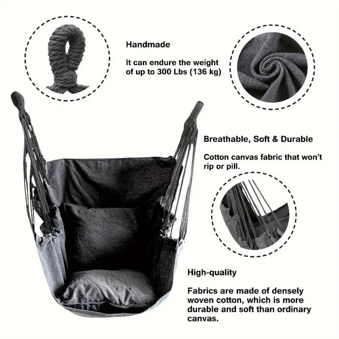 Hammock chair with anti-rollover stability for safety and comfort