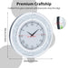 Luxurious Silver Tinted Round Mirror Wall Clock for Living Rooms and Bedrooms