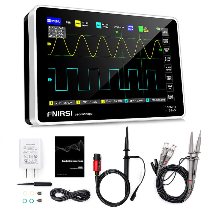 100MHz 2-Channel Touchscreen Oscilloscope with 1GSa/s Sampling