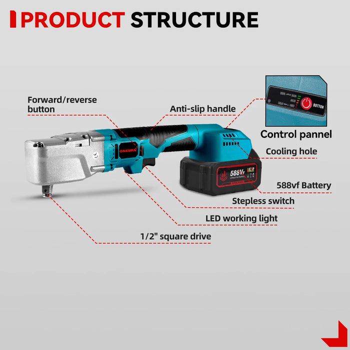1000N.M Electric Ratchet Wrench with Brushless Motor
