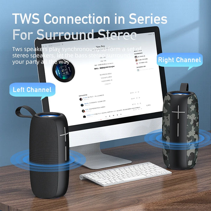 Rechargeable Outdoor Speaker with Bass Boost & Light Show