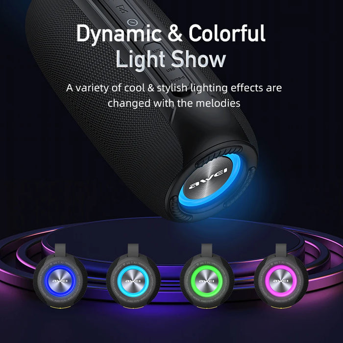 Rechargeable Outdoor Speaker with Bass Boost & Light Show