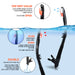 Anti-fog pink PC lens scuba diving mask with dry snorkel set