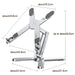 Aluminum laptop stand with heat dissipation feature for MacBook