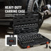 90 piece metric drive impact socket set with Cr-Mo 6 point alloy steel for professional repair and maintenance