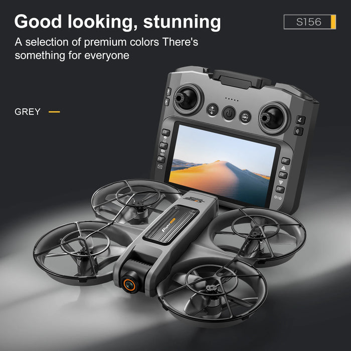 Foldable 8K Drone with Display and 3 Batteries Gray