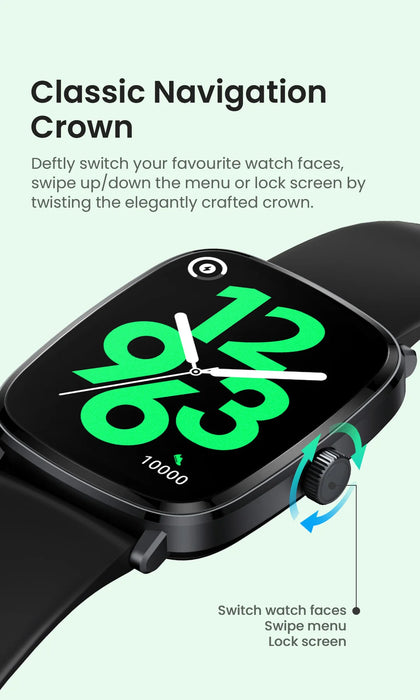 2.01” AMOLED Smartwatch – Bluetooth Call, Sport Mode, Voice Assistant, Black Strap