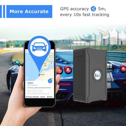 Versatile GPS tracker for vehicles, motorcycles, pets, elderly, and livestock Offers precise location tracking with 5m accuracy