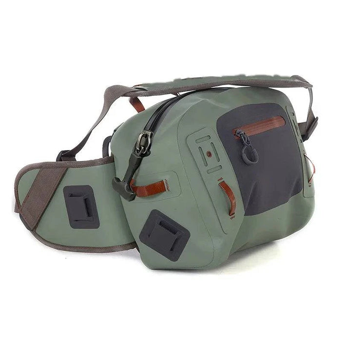 Multi-purpose green TPU waterproof floating dry waist bag for outdoor activities