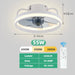 Contemporary white LED ceiling fan with remote control and timer