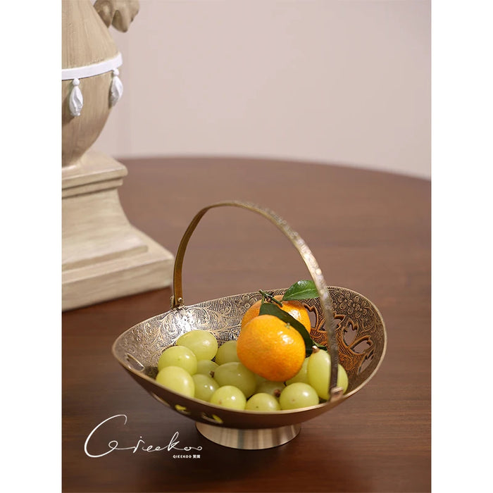 Retro Copper Storage Tray Irregular Decorative Organizer