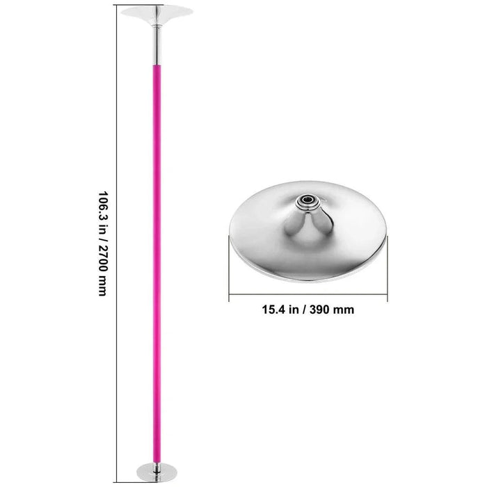 Professional Portable Removable Stainless Steel Dancing Pole for Fitness, Adjustable Spinning Pole for Home Gym Club (pink) - A pink professional-grade stainless steel adjustable spinning pole for home fitness