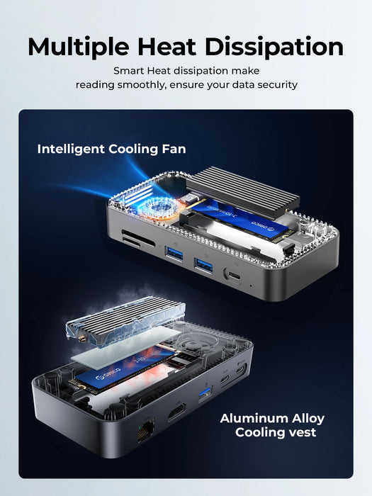 10-in-1 USB-C Hub with M.2 NVMe SSD Enclosure and 4K HDMI