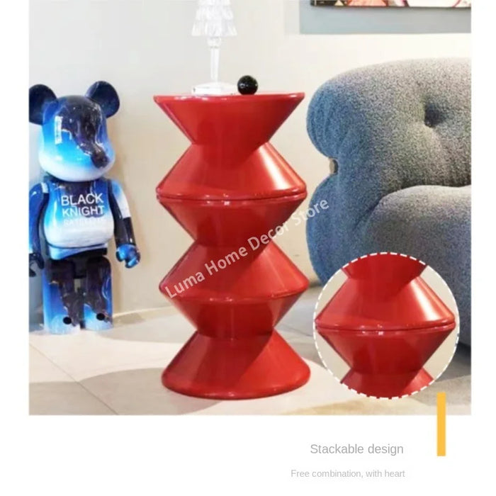 Stackable Low Stool for Children Red