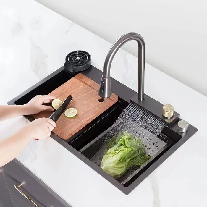 304 Stainless Steel Kitchen Sink with Faucet and Soap Dispenser