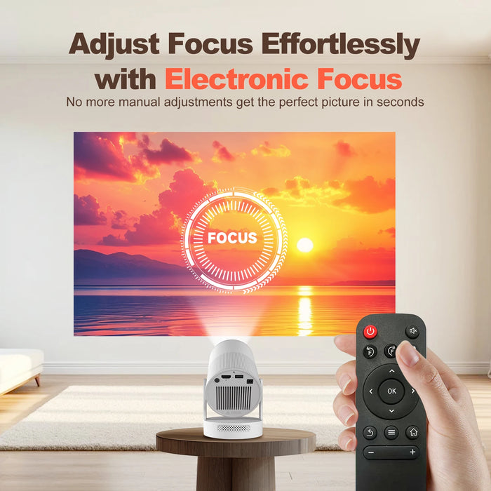 Portable 4K Projector HY300 Ultra Grey Bag with Android 11 & WiFi6