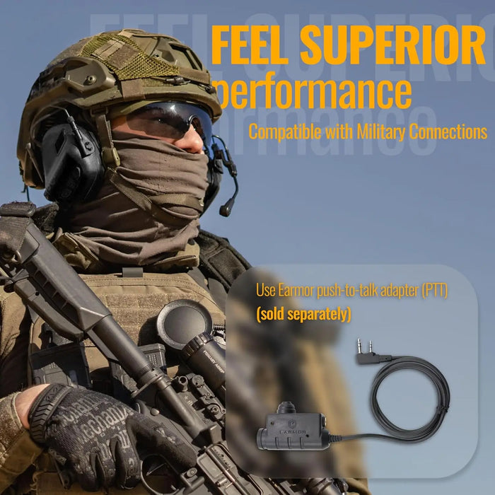 Tactical Aviation Shooting Headset with Active Noise Cancellation (Grey)