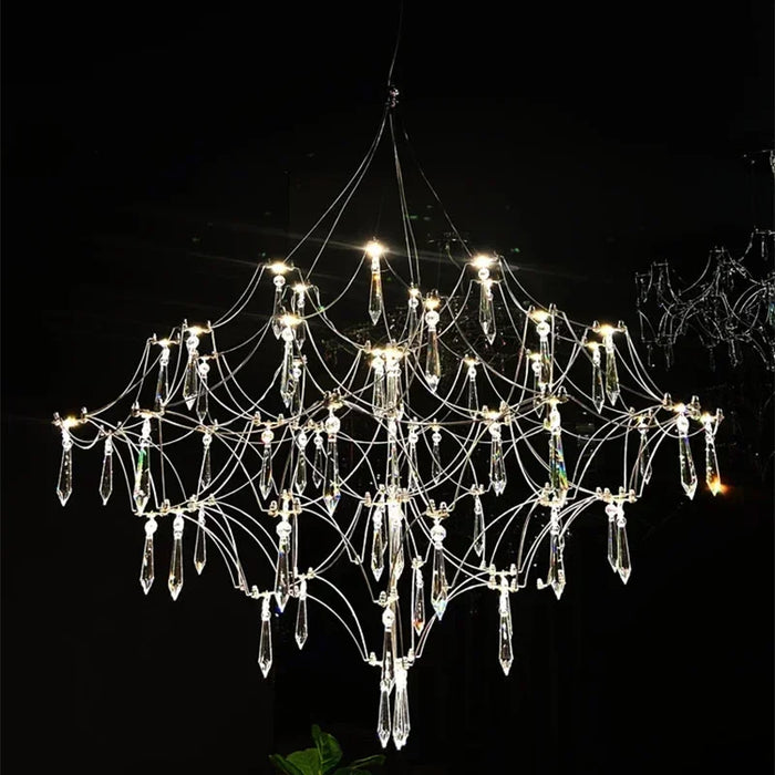 Stylish LED Crystal Ceiling Light Fixture with Cool White Glow