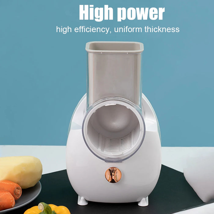 Electric Vegetable & Fruit Slicer with Metal Blades