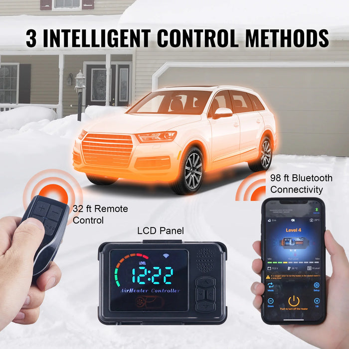 Powerful 5KW diesel air heater with LCD display and remote control