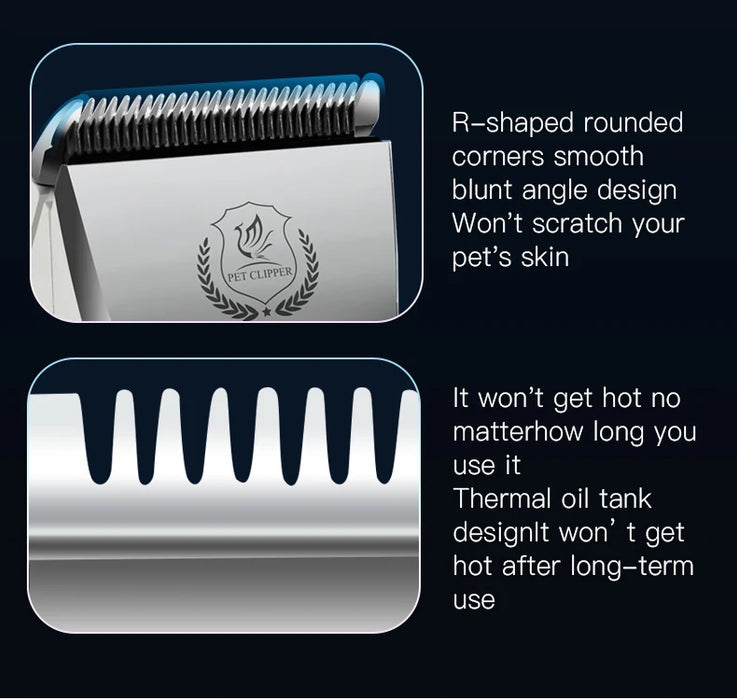 Professional Cordless Pet Grooming Clipper with Ceramic Blade