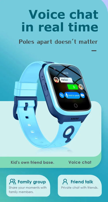 Waterproof Kids Smartwatch with GPS Tracker & Camera  Pink