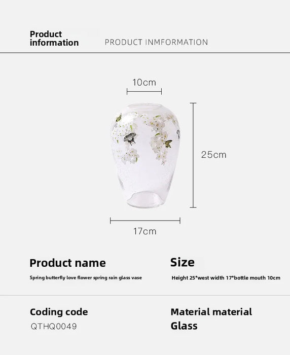 Luxury Glass Vase for Office or Living Room Decor 25x17x10cm
