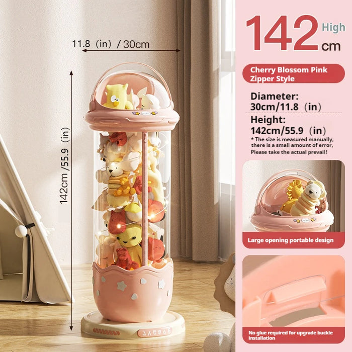 142cm Kids Toy Storage Barrel with Light & Zipper Lid