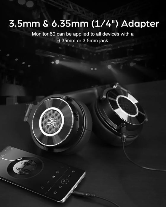 Studio Monitor DJ Headphones with Detachable Cables & Mic Blue