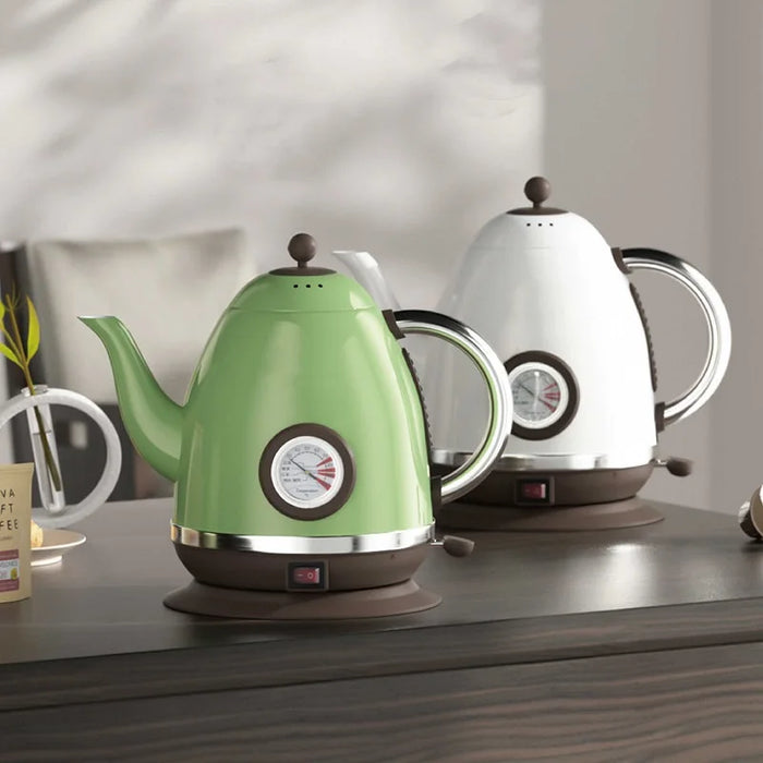 1.5L Electric Kettle Stainless Steel with Temperature Display Green