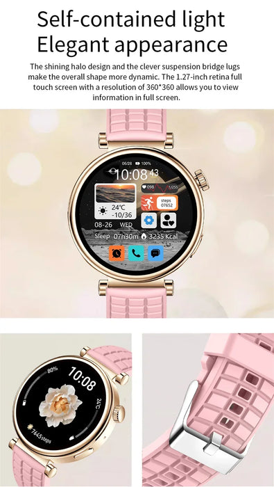 Smart Fitness Watch for Women with AMOLED Display & Bluetooth Calling Pink