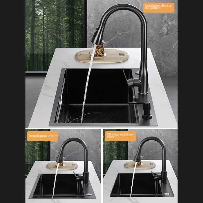 Stainless Steel Single Bowl Sink, 60x45cm with Faucet