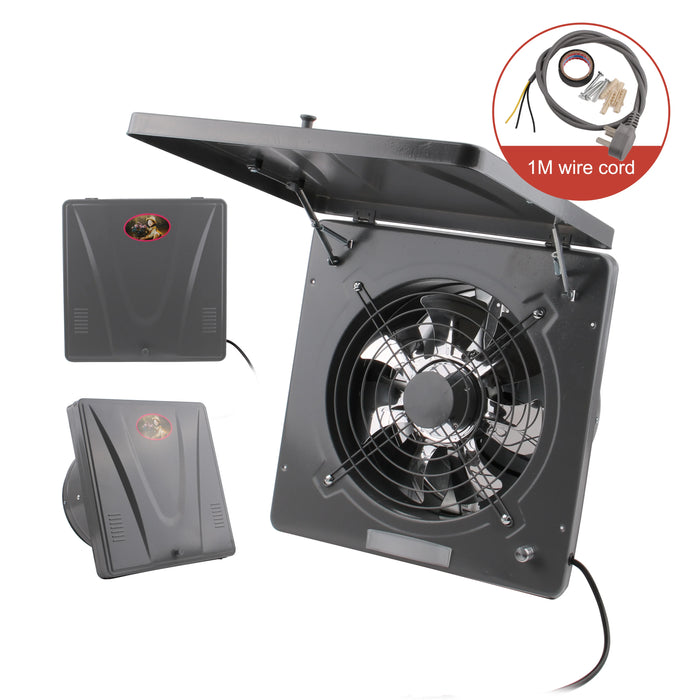10-inch Grey Exhaust Fan with Oil Box and Speed Control